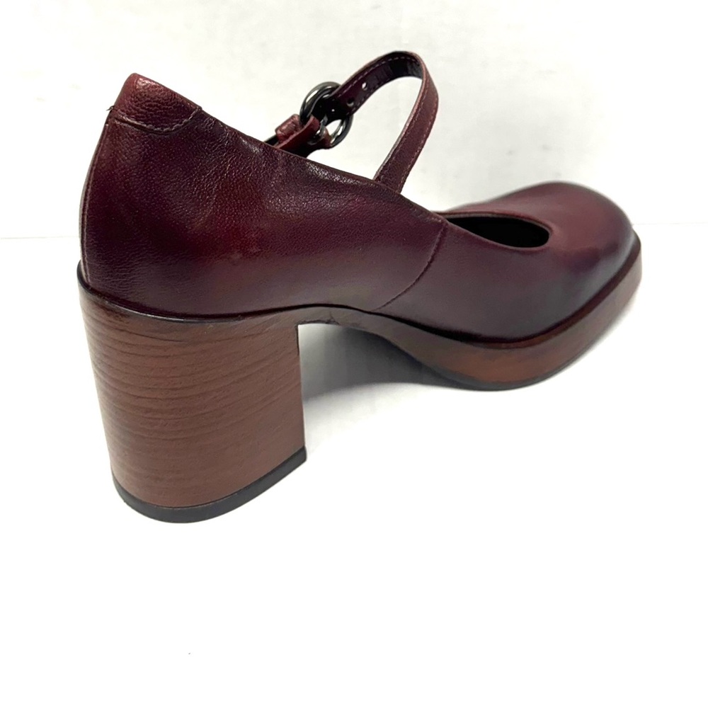 MIZ MOOZ WOMEN'S MARY JANE LEATHER HEELED SHOES WINE 37EU / 7US # X-44 - Picture 3 of 3